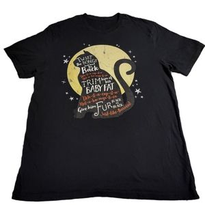 Mens Black Cat Spell Chant Halloween Shirt